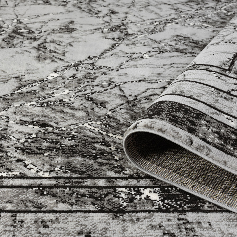 Desire Rugs Obsidian Grey Abstract Frame Rug 160 x 230cm Image 4