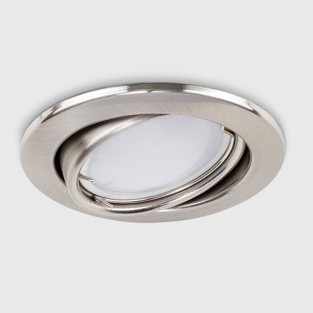 ValueLights Brushed Chrome Tiltable Warm White LED Ceiling Downlight 6 Pack Image 4