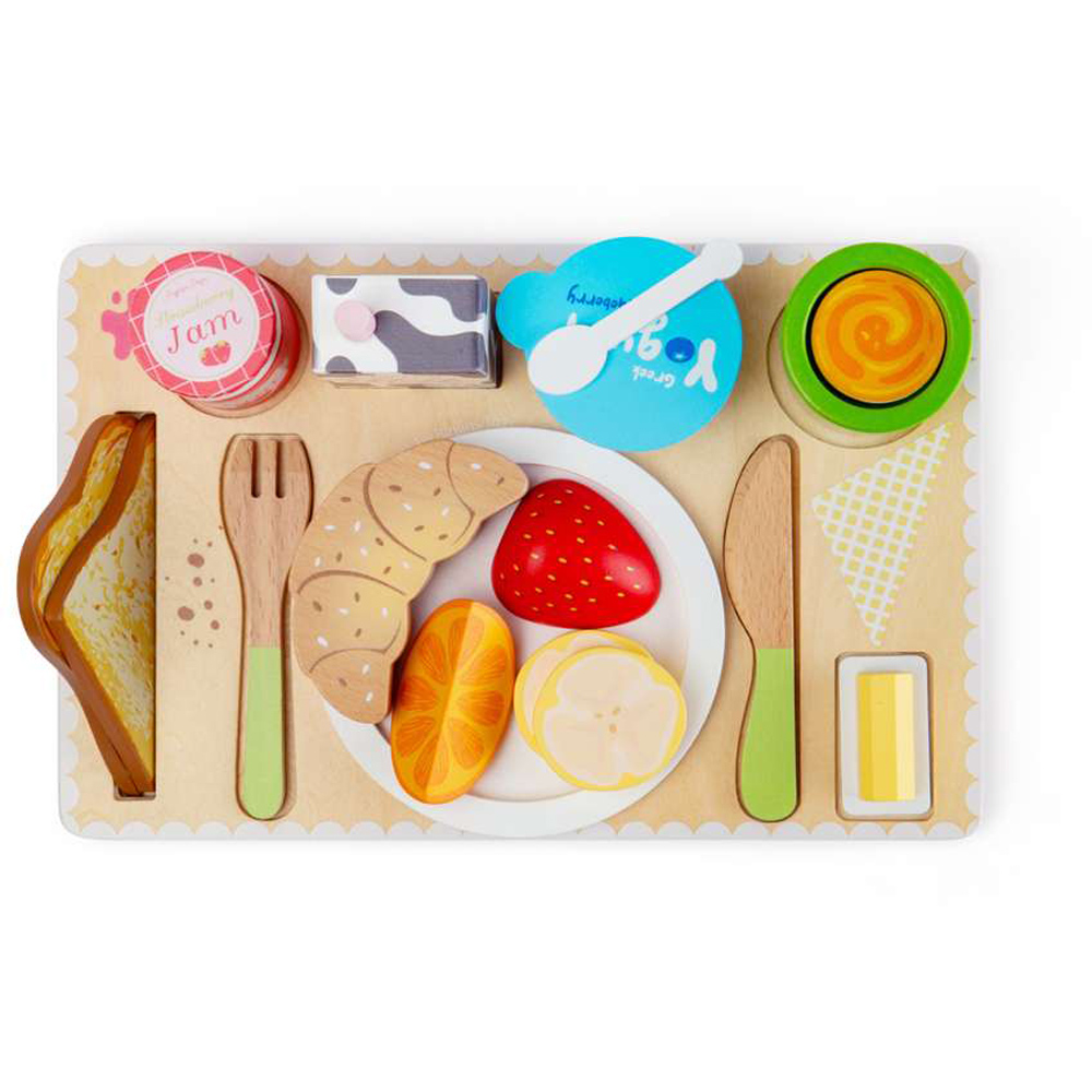 Bigjigs Toys Kids Breakfast in Bed Tray Playset 28 Piece Image 3