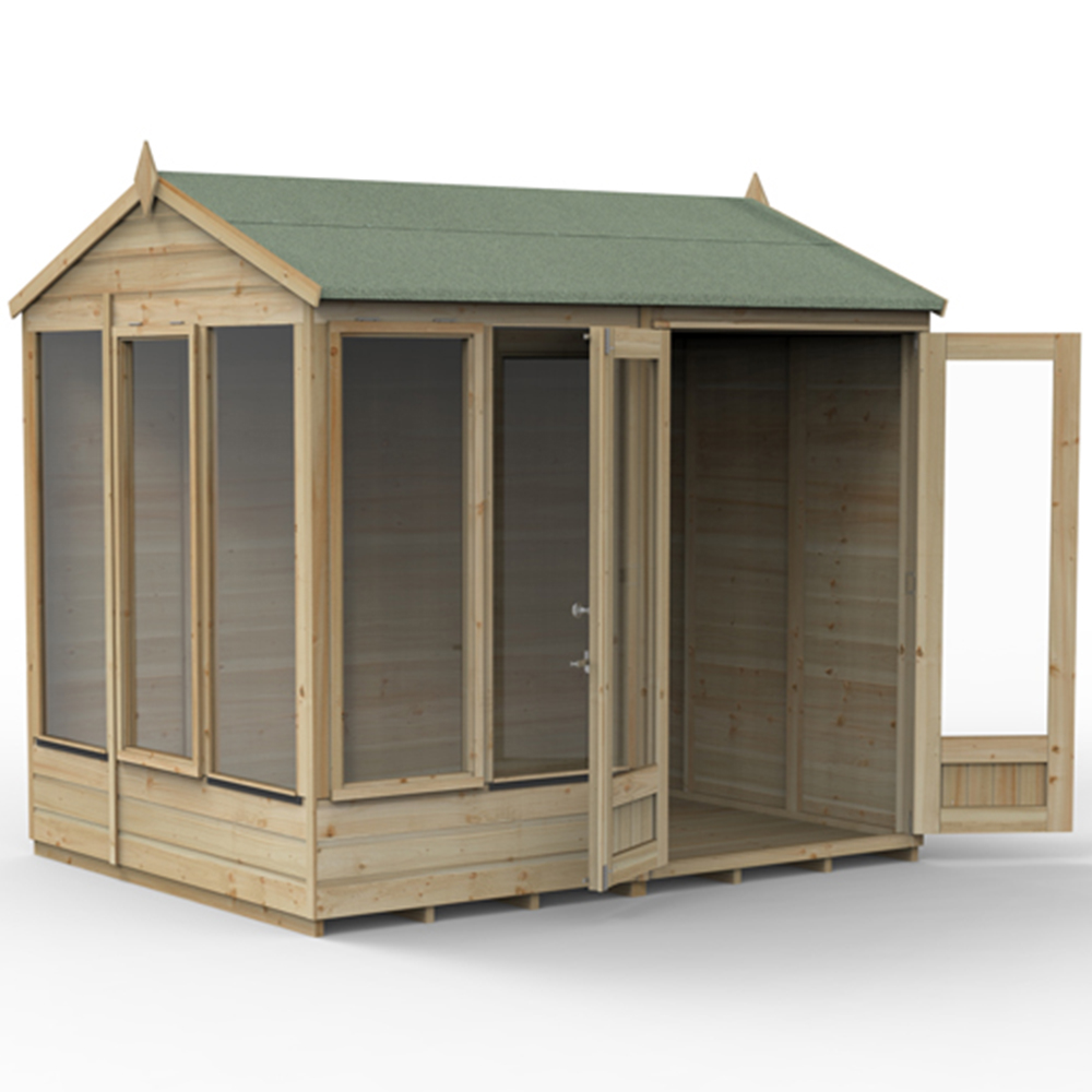 Forest Garden Beckwood 8 x 6ft 2 Opening Reverse Apex Summerhouse Image 4