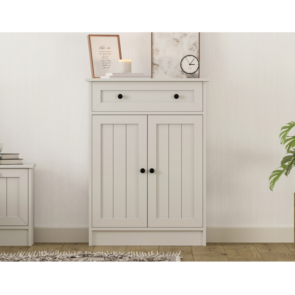 Evu VIENNA 2 Doors Single Drawer White Sideboard Image 5