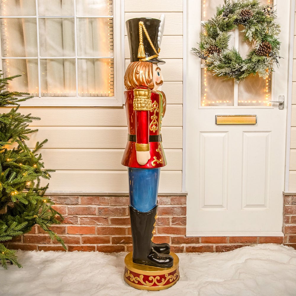 The Christmas Centre Red Blue and Green LED Lights Traditional Nutcracker Soldier 5.5ft Image 9