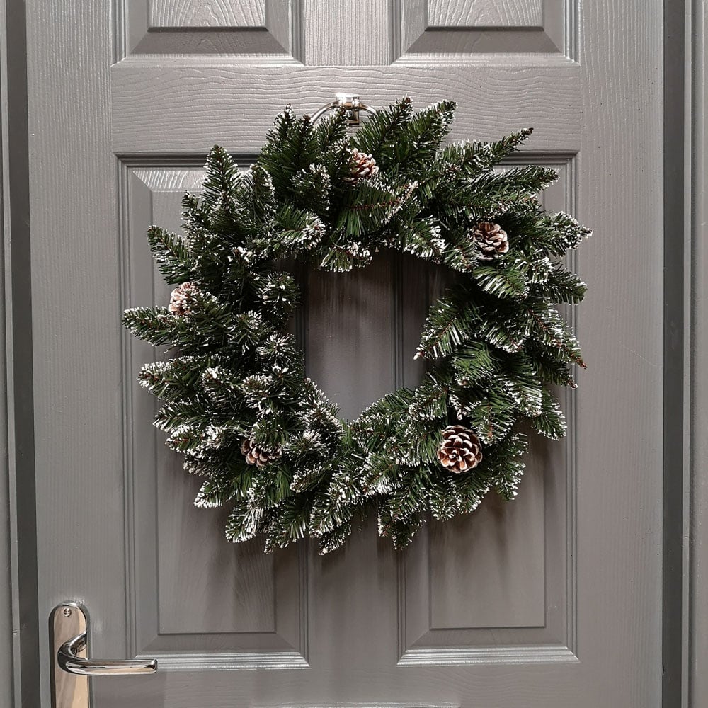 Premier Rocky Mountain Snow Tipped Christmas Wreath 50cm Image 2