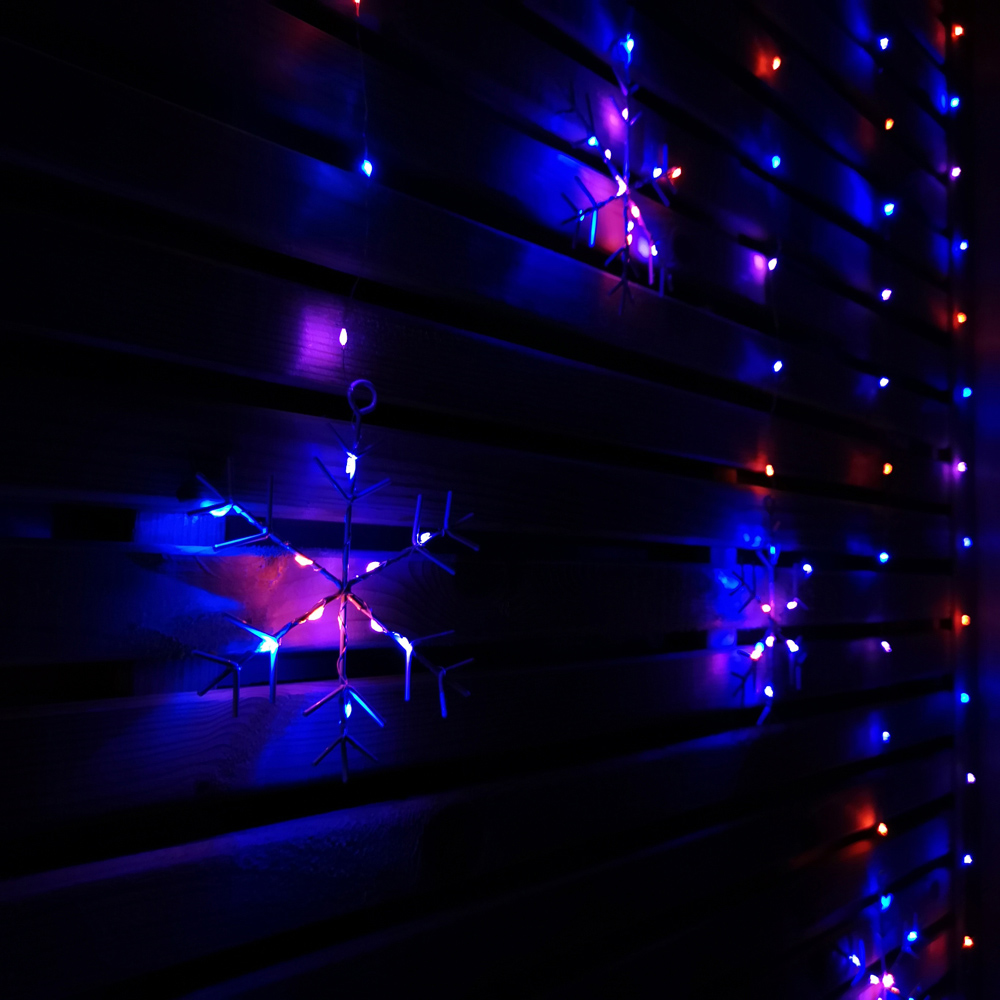 Samuel Alexander 147 Rainbow Snowflake LED Christmas Curtain Light Image 4