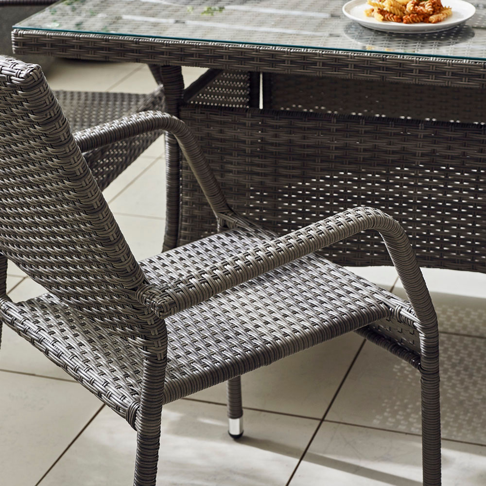 Furniturebox Dominica 6 Seater Garden Dining Set Grey Image 4