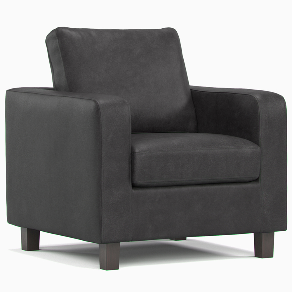 York 4 Seater Black Faux Leather Sofa Suite Image 4
