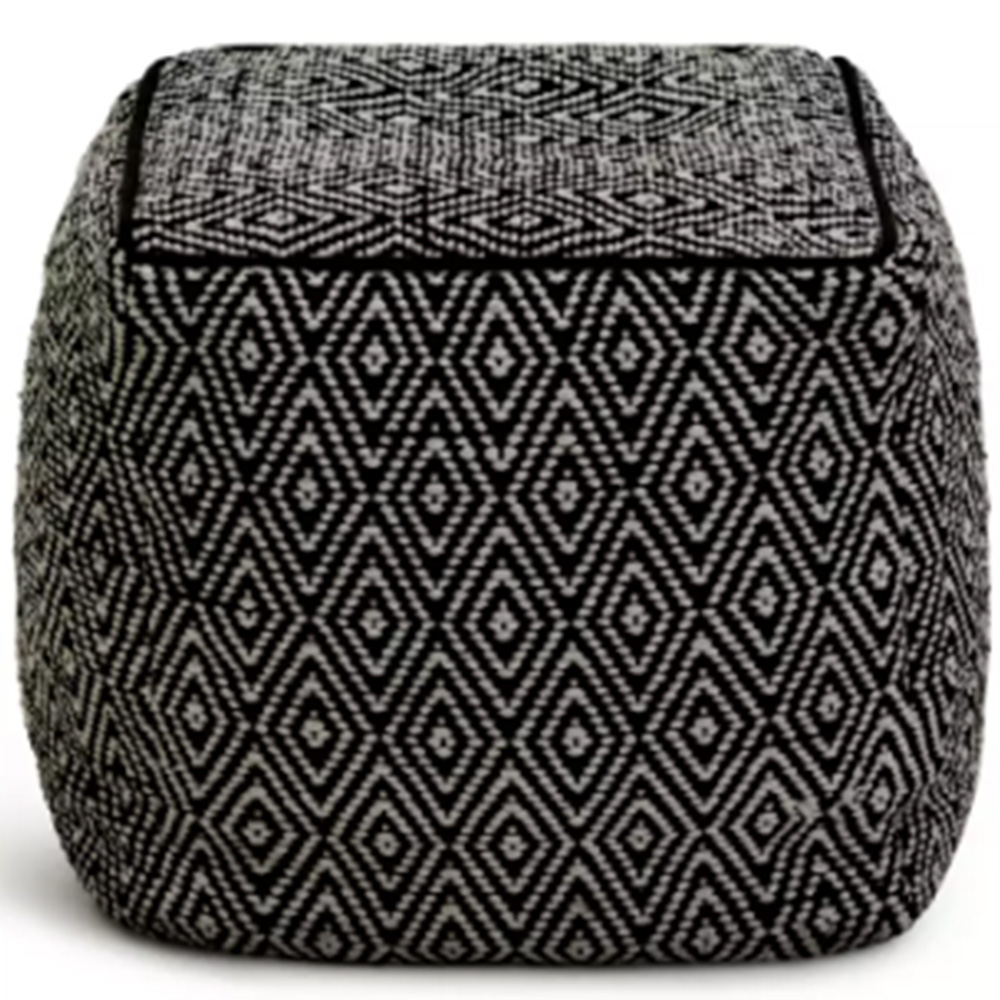 Kaikoo Diamond Woven Dhurrie Cube Pouffe Image 3