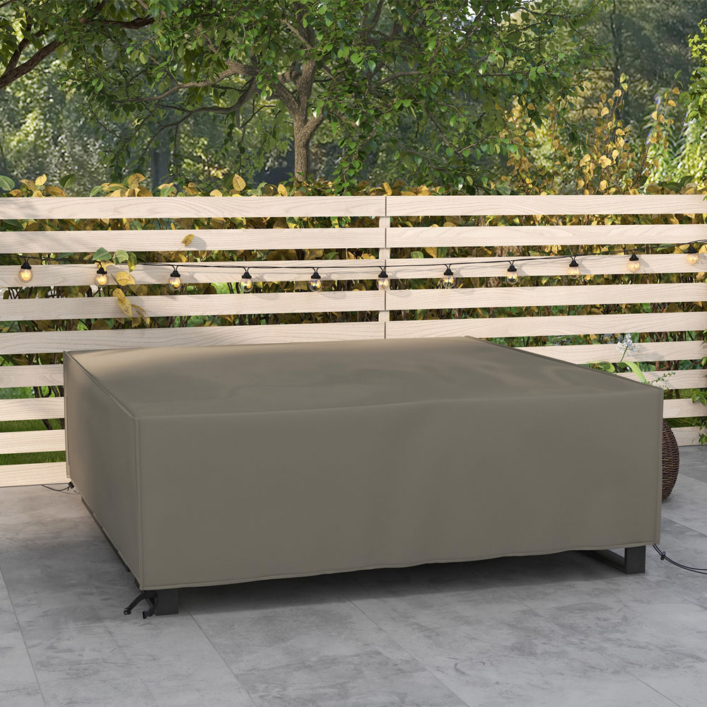Outsunny Grey 600D Oxford Square Rattan Furniture Cover 230 x 230 x 70cm Image 2