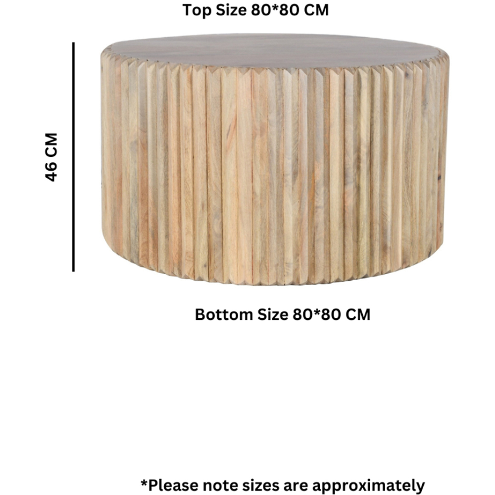 Brooklyn Hudson Carved Mango Wood Round Coffee Table Image 5