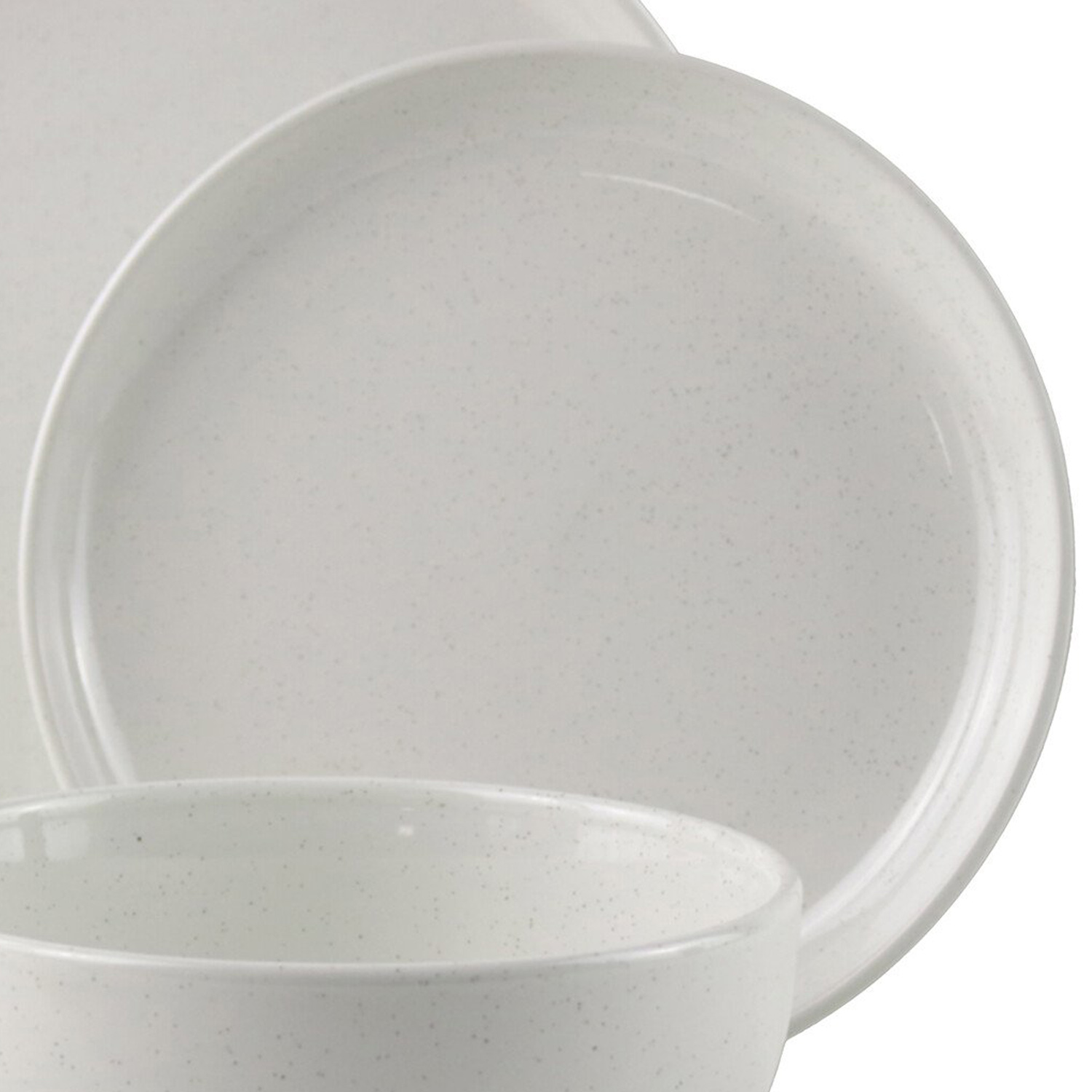 Easy Living 12 Piece Speckled Dinner Set - White Image 3