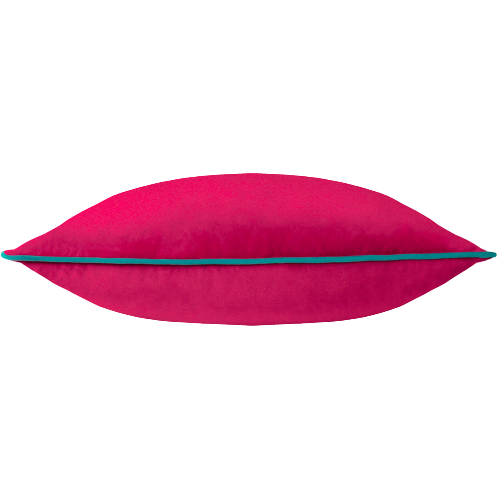 Furn Meridian Raspberry and Teal Velvet Cushion 45 x 45cm Image 3