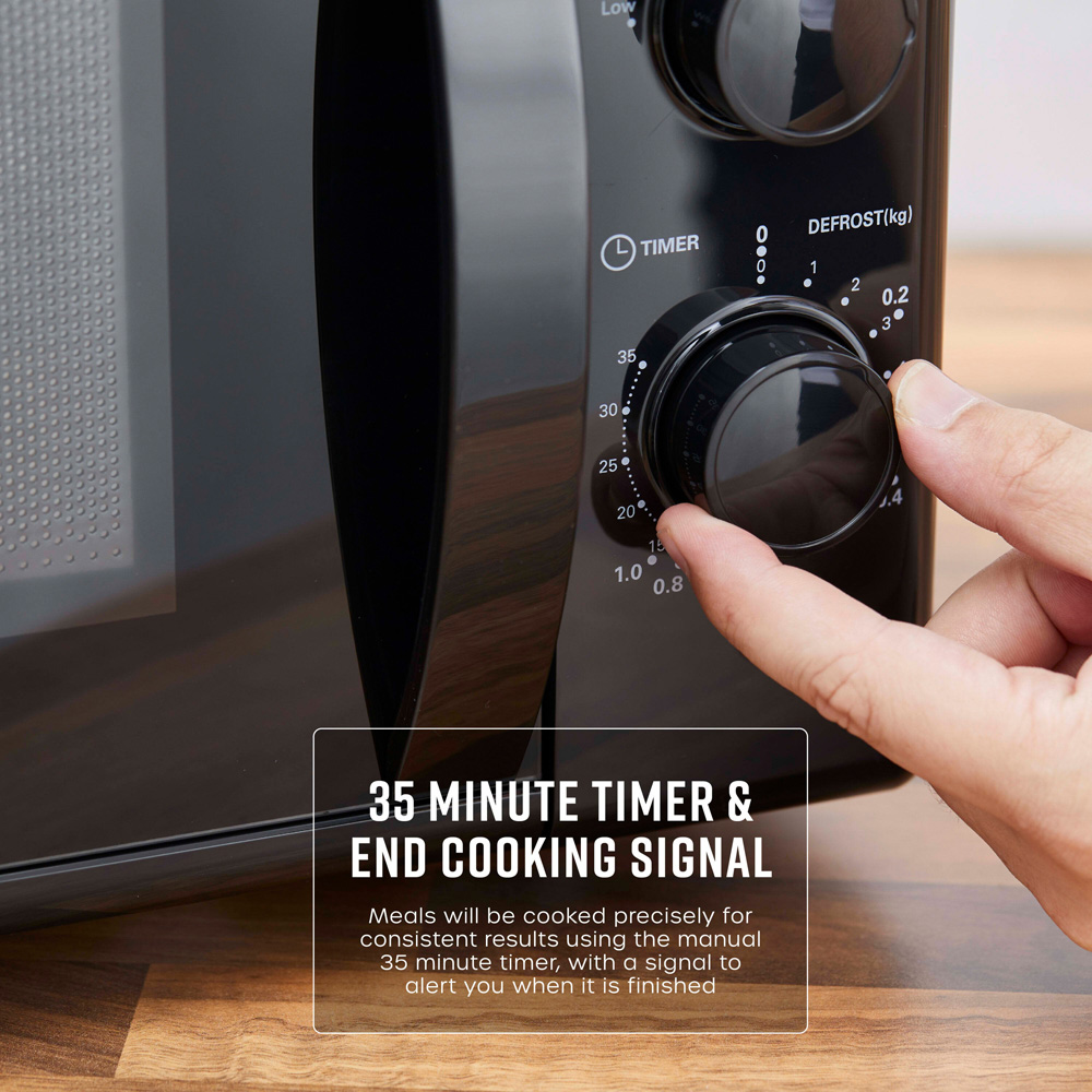 Swan SM4420BLK Black Manual Microwave 20L 700W  Image 5