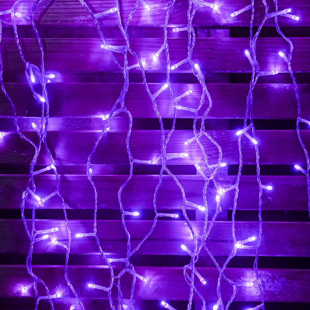 The Christmas Centre 240 Purple LED Multifunction Clear Cable String Light 28m Image 6