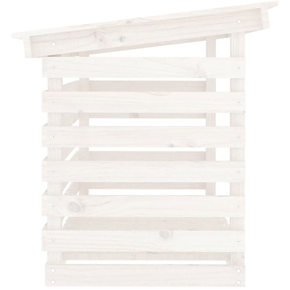 vidaXL White Pine Wood Firewood Log Holder 79 x 108 x 73cm Image 5