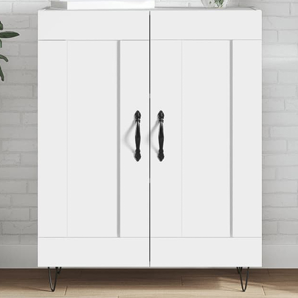 vidaXL 2 Door High Gloss White Sideboard Image 1
