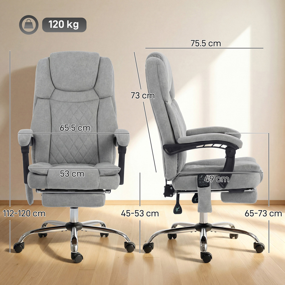 Portland Grey Massage and Heat Executive Office Chair Image 9