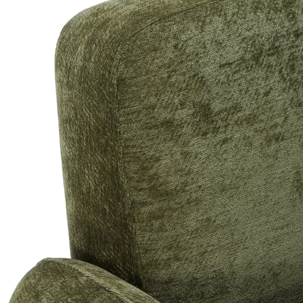 Living and Home Green Chenille Upholstered Accent Chair with Lumbar Pillow Image 6