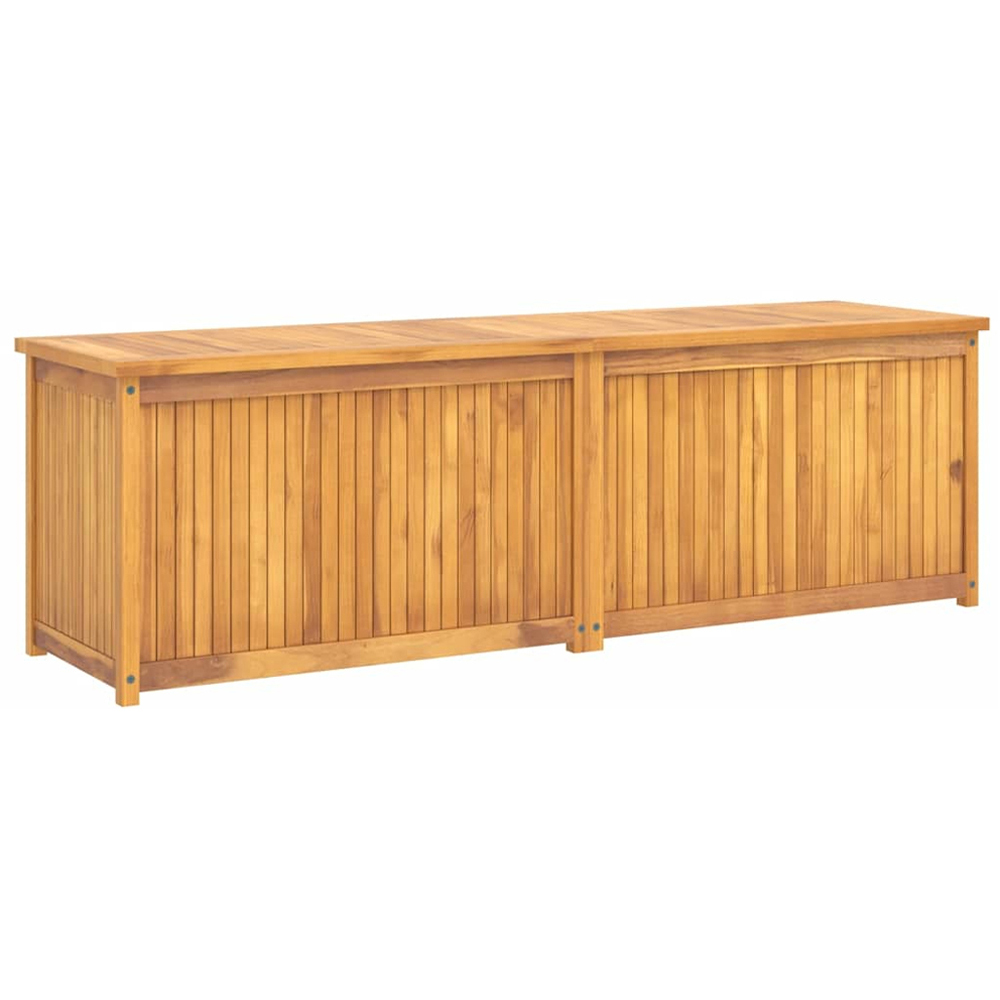 vidaXL 55 x 175 x 50cm Brown Teak Wood Garden Storage Box Image 1