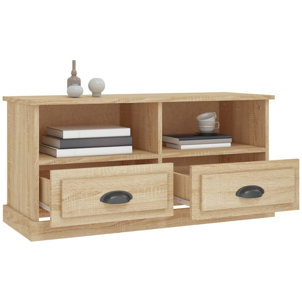 vidaXL 2 Drawer 2 Shelf Sonoma Oak TV Cabinet Image 5