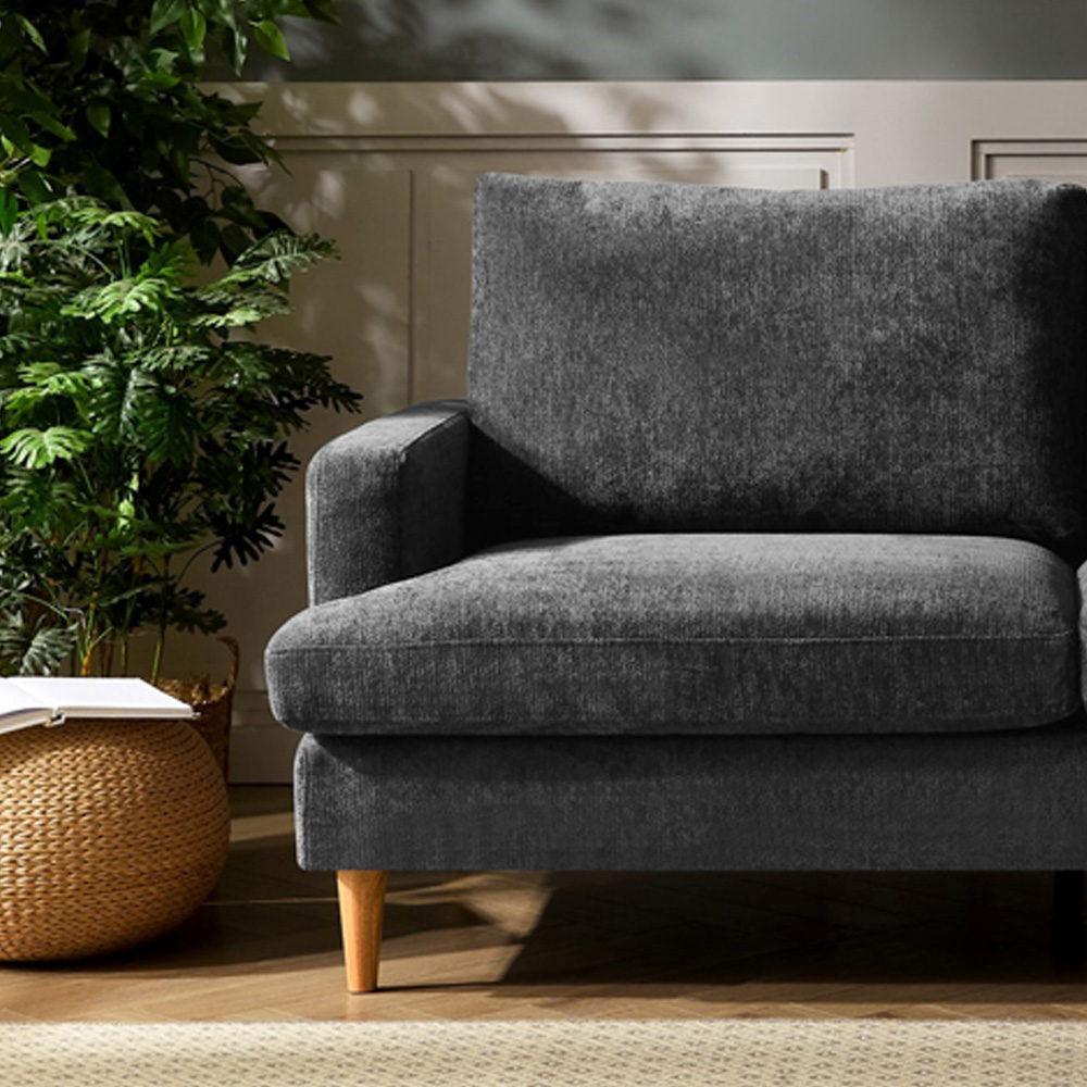 Artemis Home Newsome 3 Seater Dark Grey Fabric Sofa Image 2