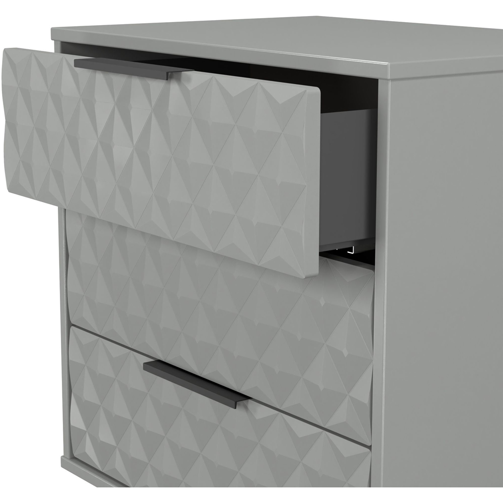 Crowndale Harlequin 3 Drawer Dusk Grey Midi Chest of Drawers Ready Assembled Image 6