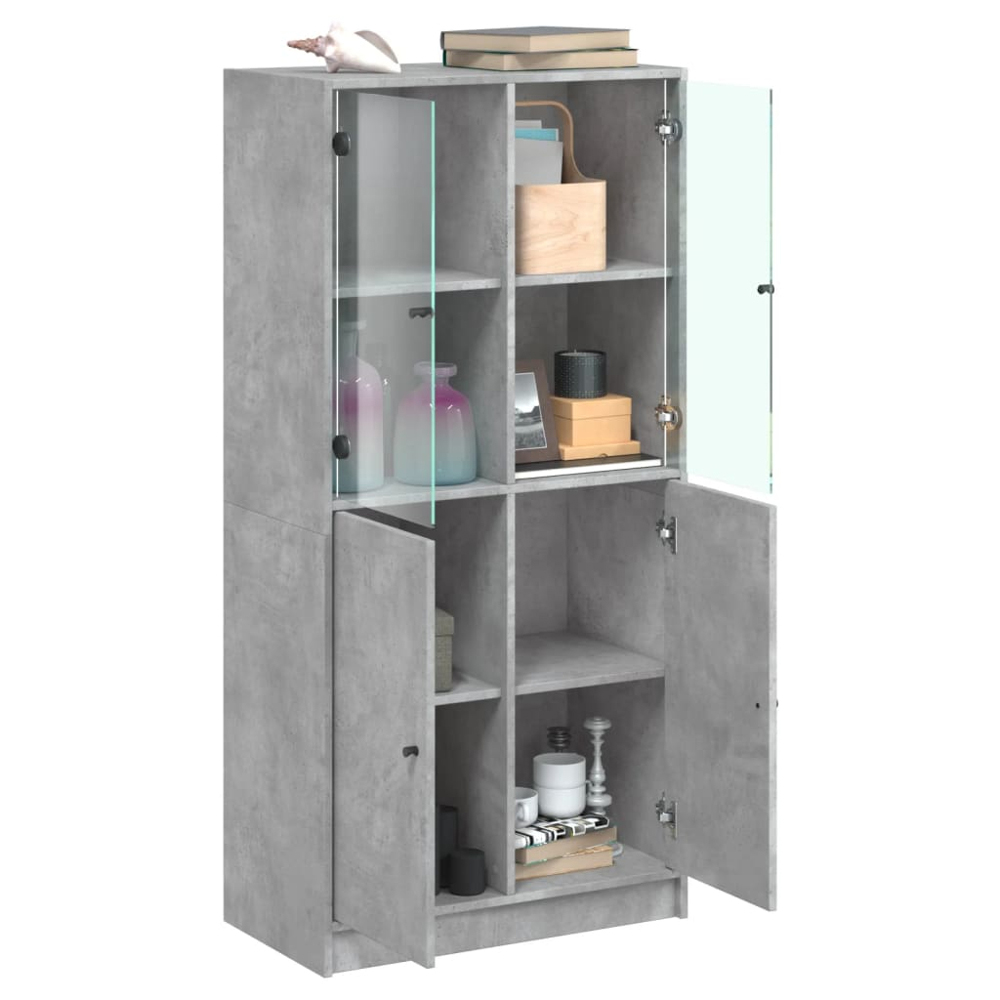 vidaXL 4 Door Concrete Grey Highboard Image 4