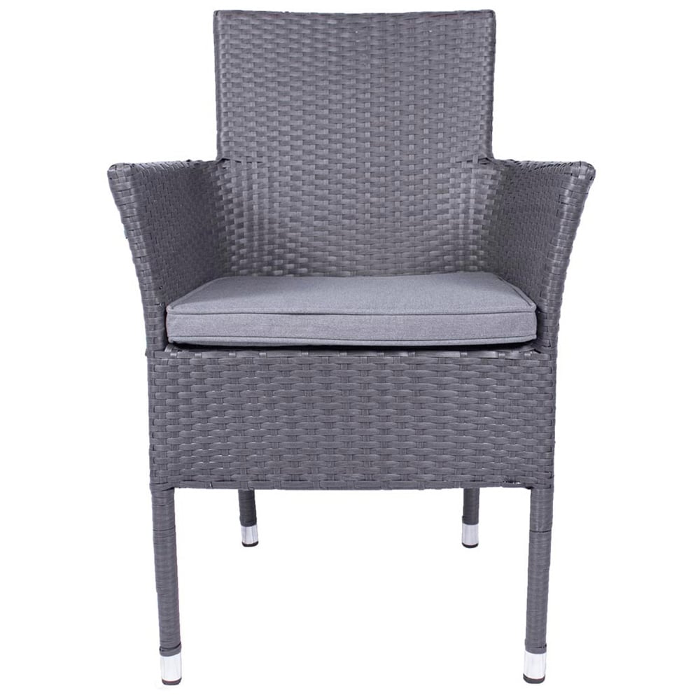 Royalcraft Malaga Rattan Effect 6 Seater Dining Set Grey Image 3