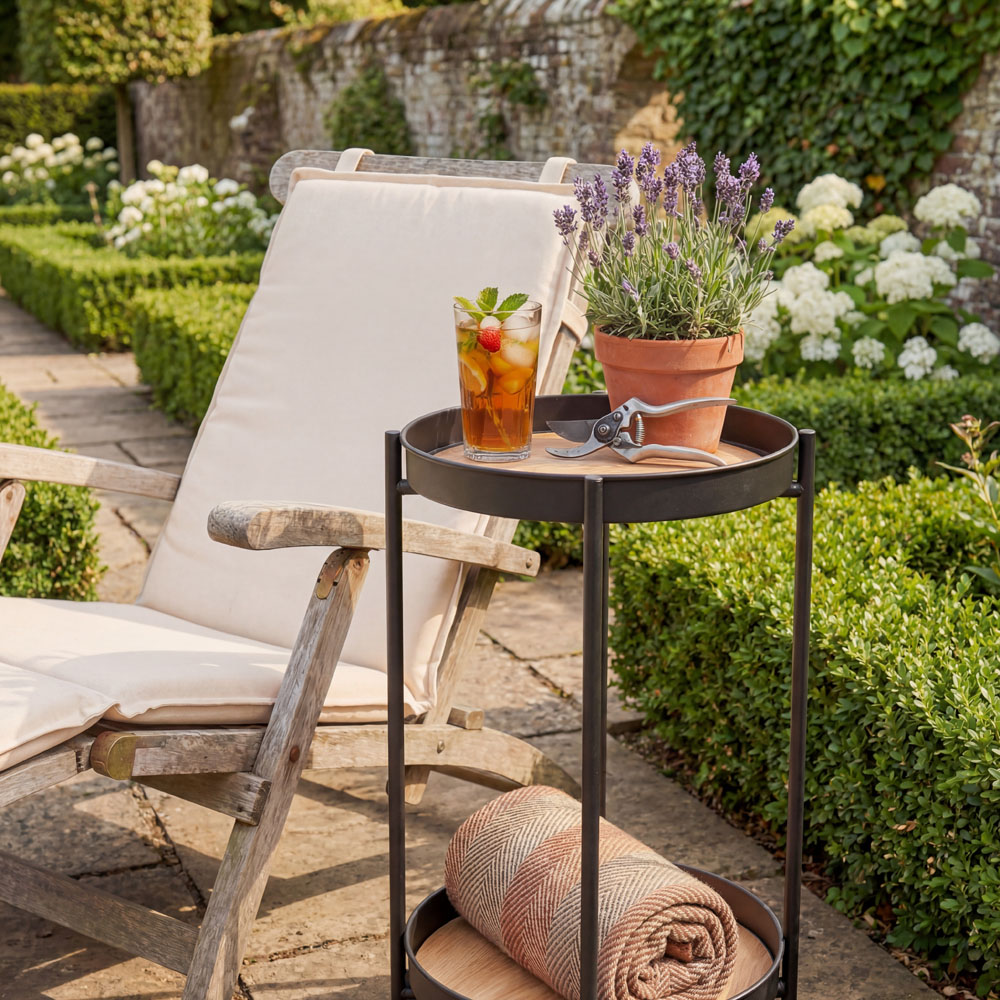 Noa and Nani Solna Single Shelf Black Garden Side Table Image 4