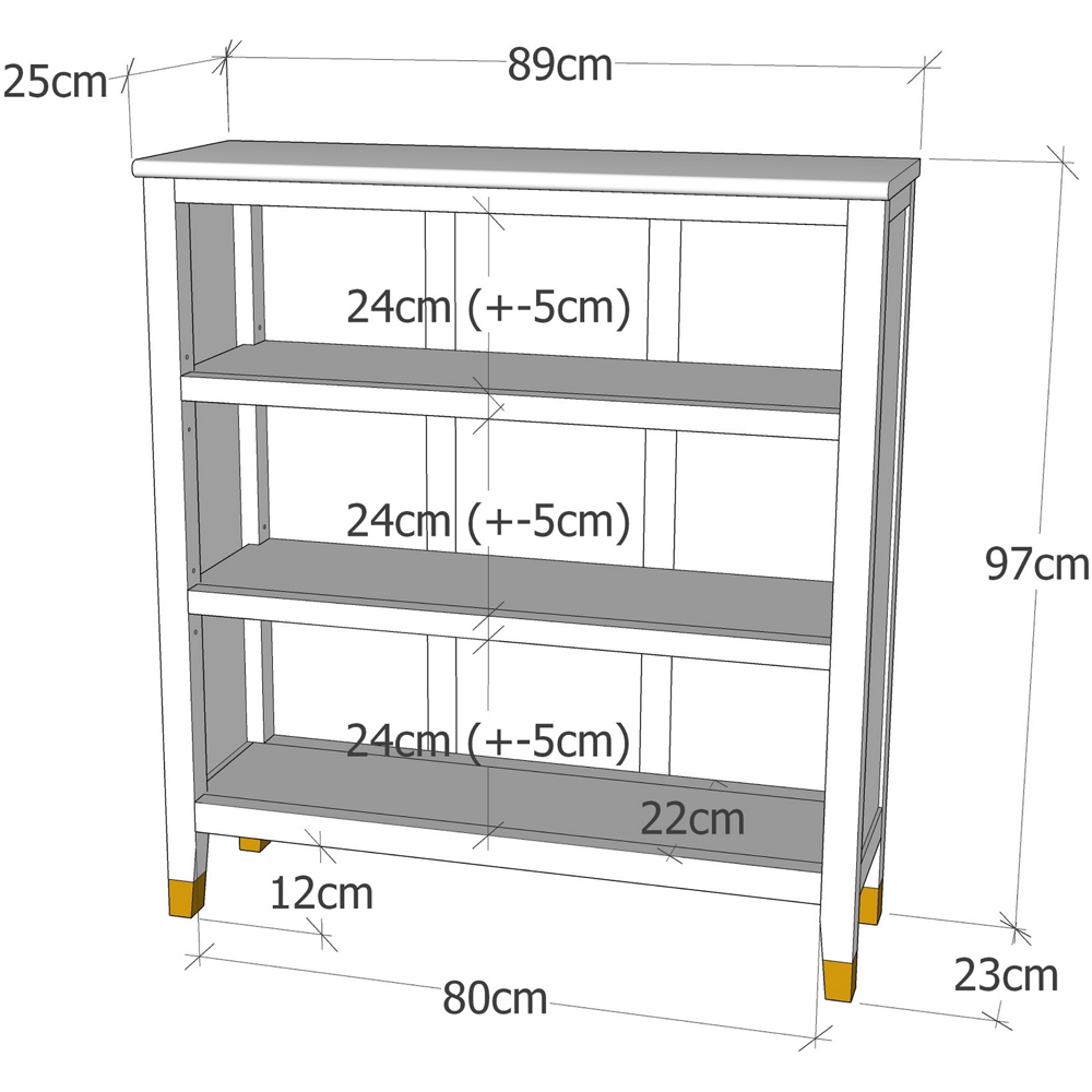 Palazzi 3 Shelves Red Bookcase Image 9