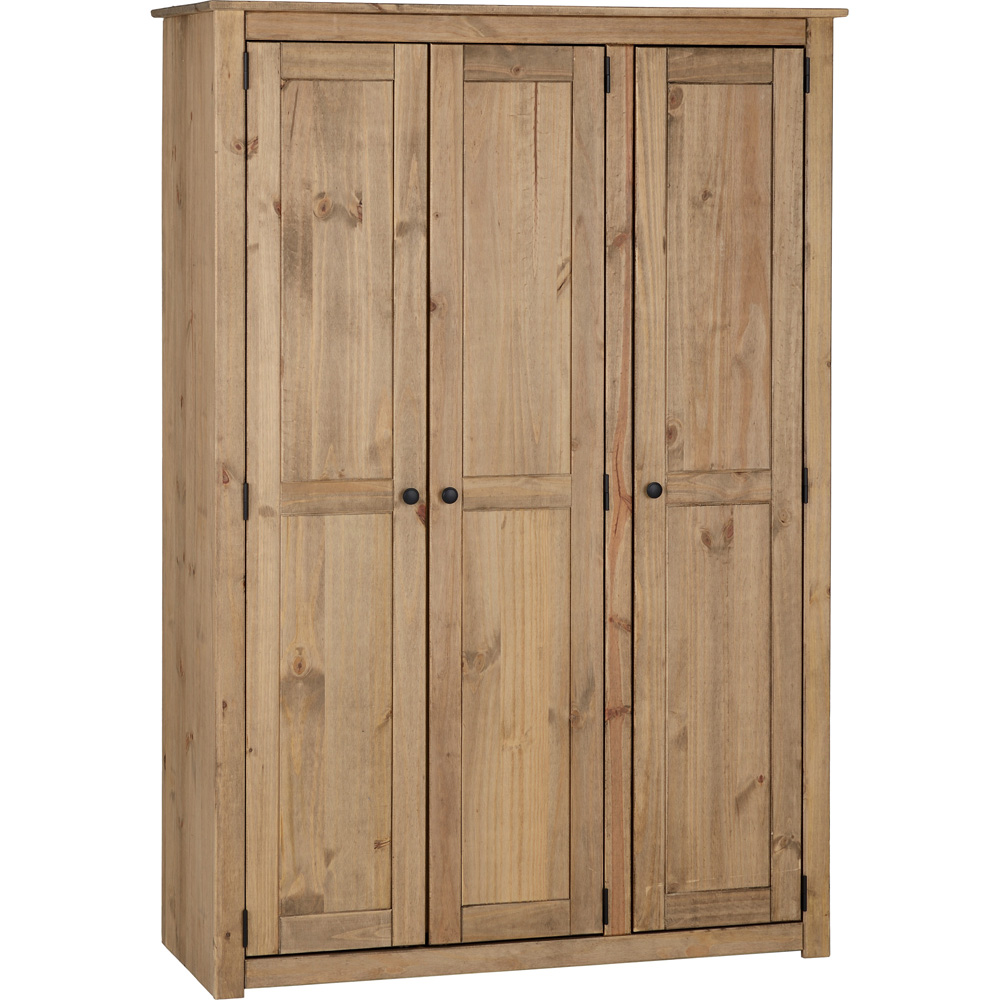 Seconique Panama 3 Door Natural Wax Wardrobe Image 2