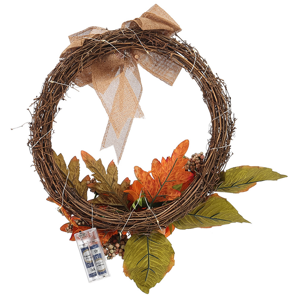 Living and Home Pre Lit Wreath with Sunflower Image 4