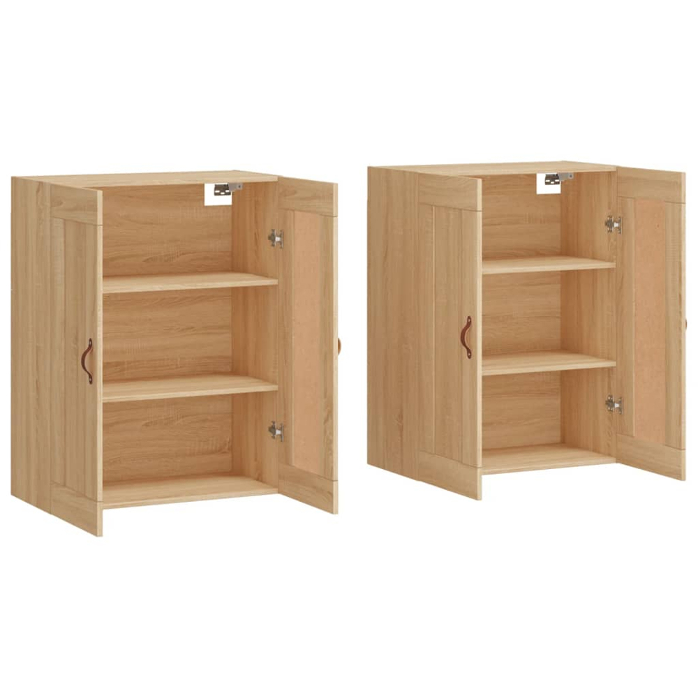 vidaXL 2 Door Brown Sonoma Oak Wall Mounted Cabinet 2 Pack Image 4