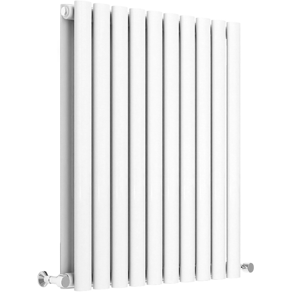 Stech Homes 2650 BTU White Double Panel Horizontal Oval Column Radiator 600 x 590mm Image 1
