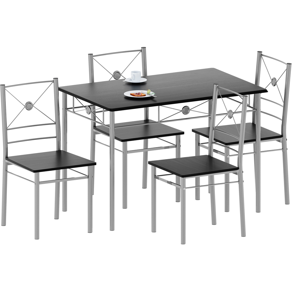 Vida Designs Roslyn 4 Seater Dining Set Black Image 2