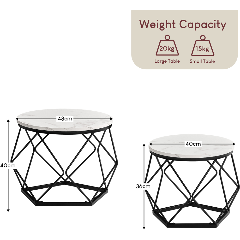 VIDA DESIGNS Brooklyn Marble Nest of Tables Set of 2 Image 8