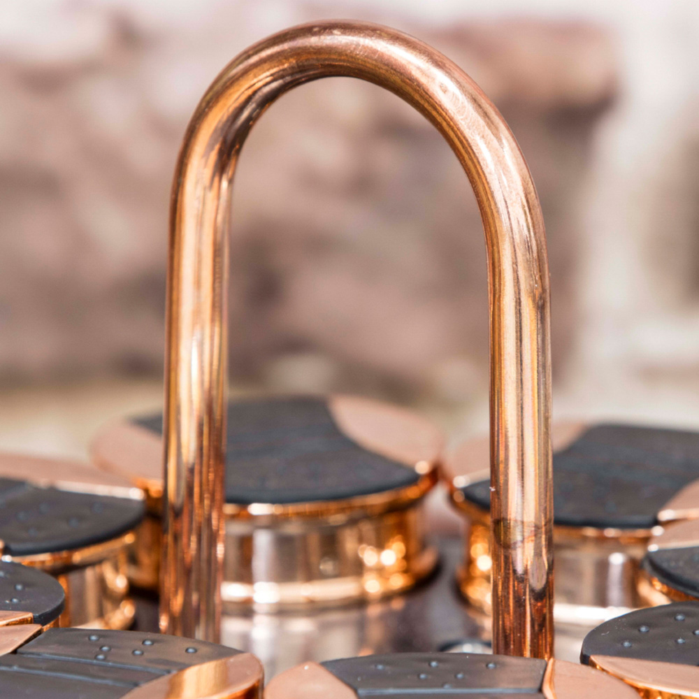 Tower Rose Gold Rotating Spice Rack with 8 Pre-Filled Jars Image 3