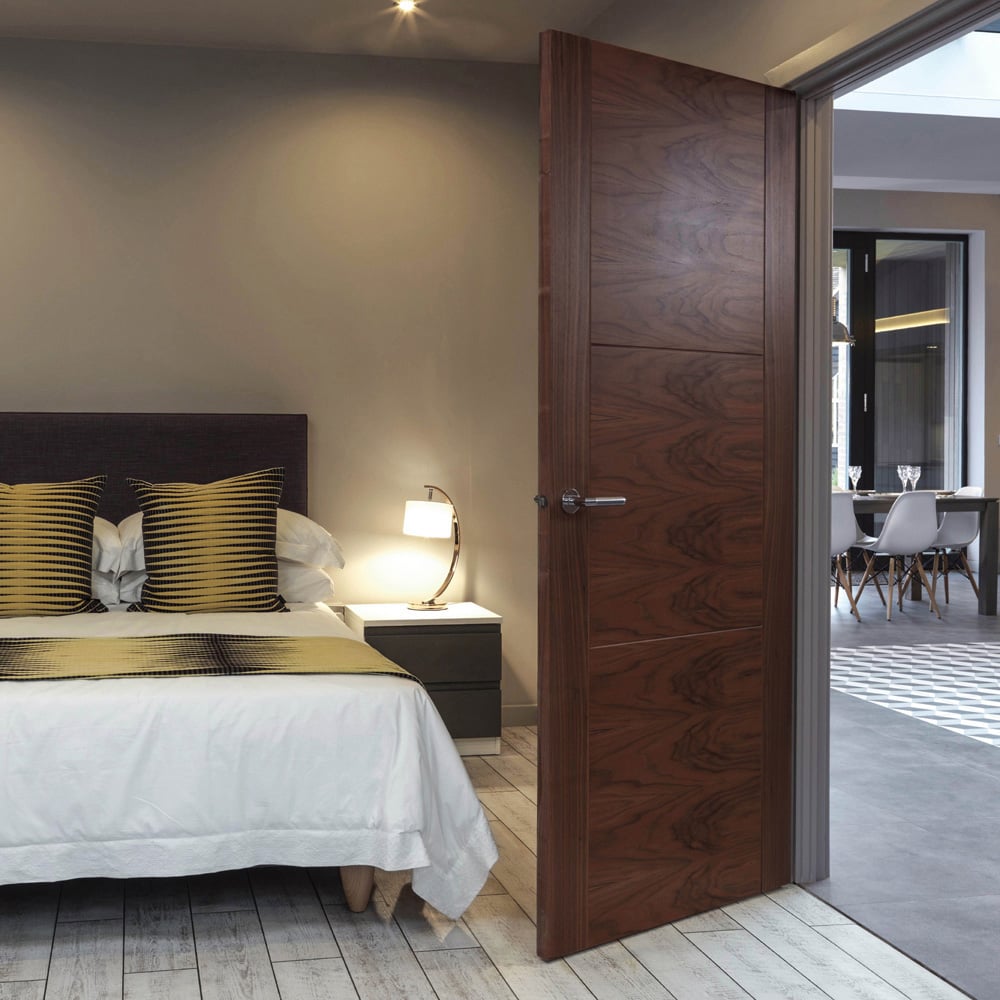 JB Kind Mistral Walnut Veneered FD30 Finished Internal Door 1981 x 838mm Image 2