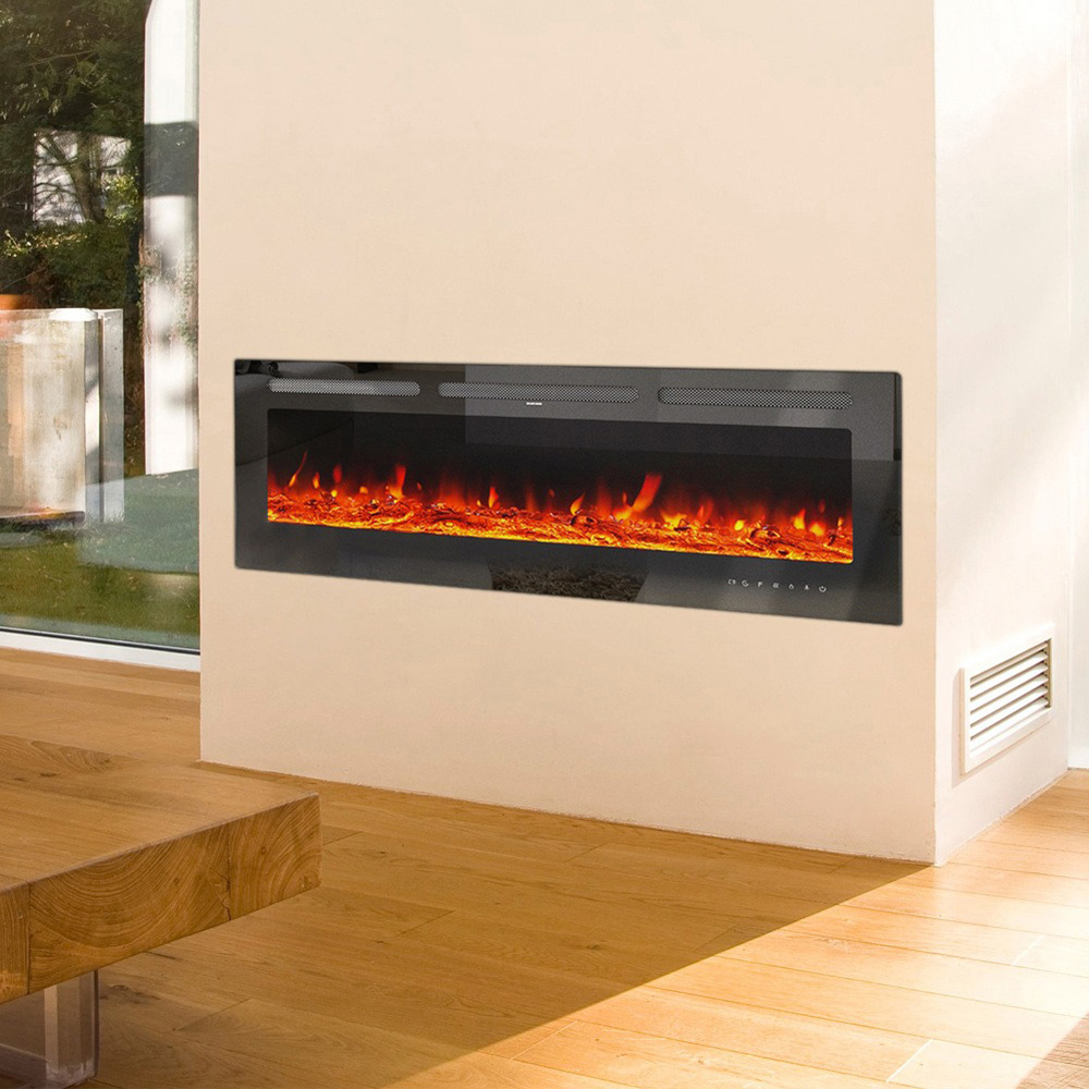 Living and Home 9 Flame Colour Wall Inset Electric Fireplace with Remote 60 inch Image 5