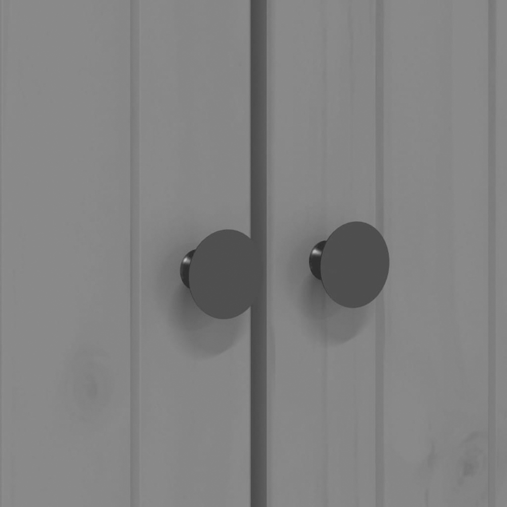 vidaXL 2 Door 3 Shelf Grey Pine Wood Bookcase Image 7