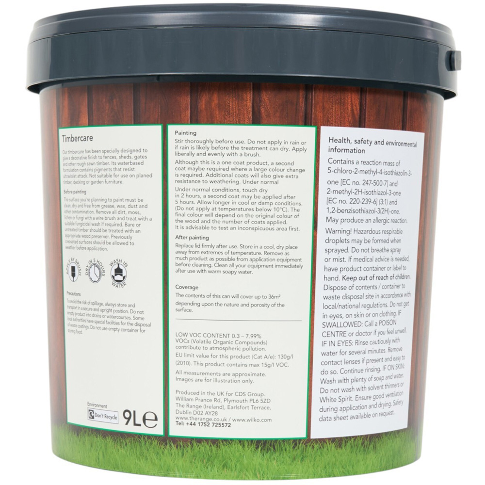 Wilko Timbercare Wood Paint Birch 9L Image 5