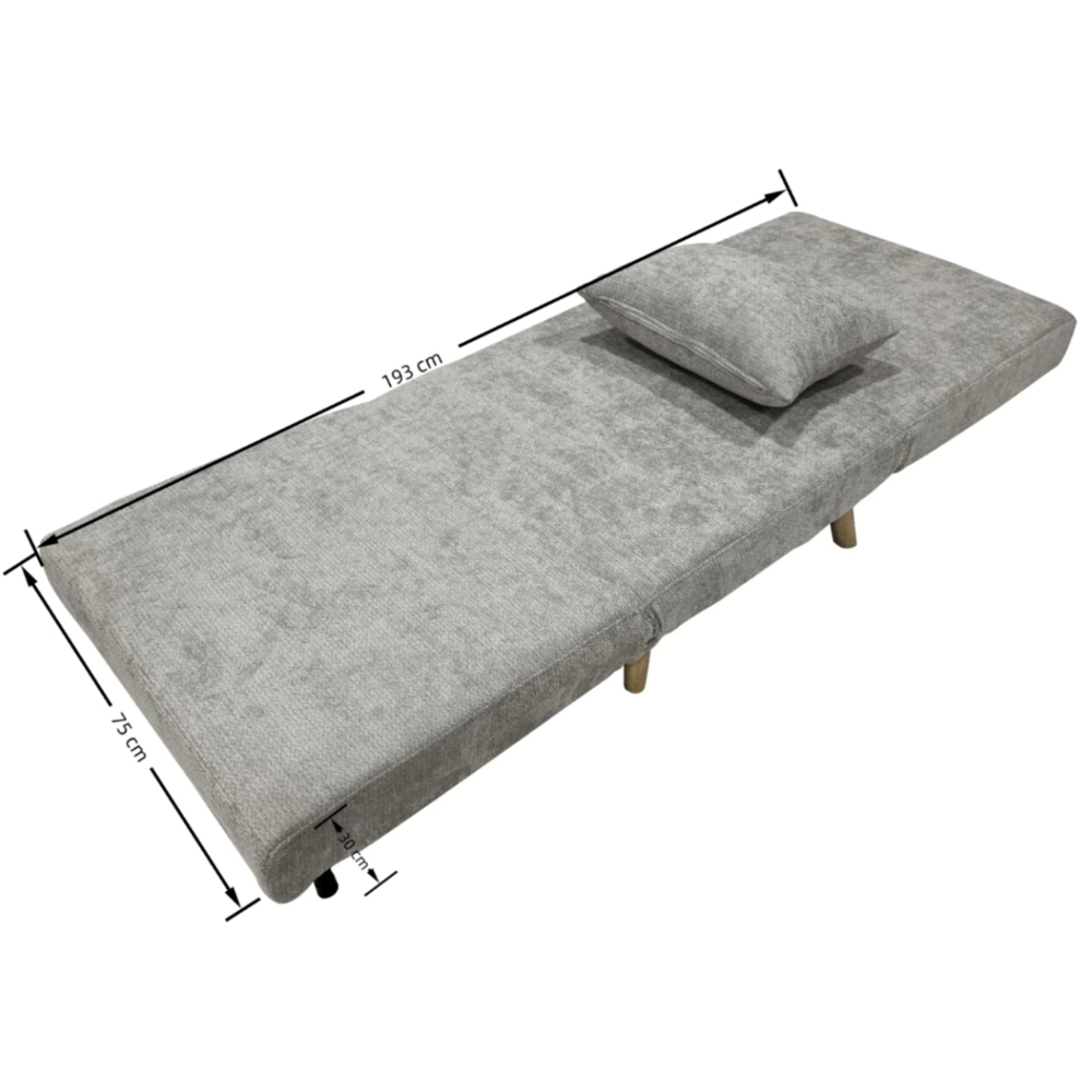 Indoor Living Joel Uno Single Seater Grey Sofa Bed Chair Image 8