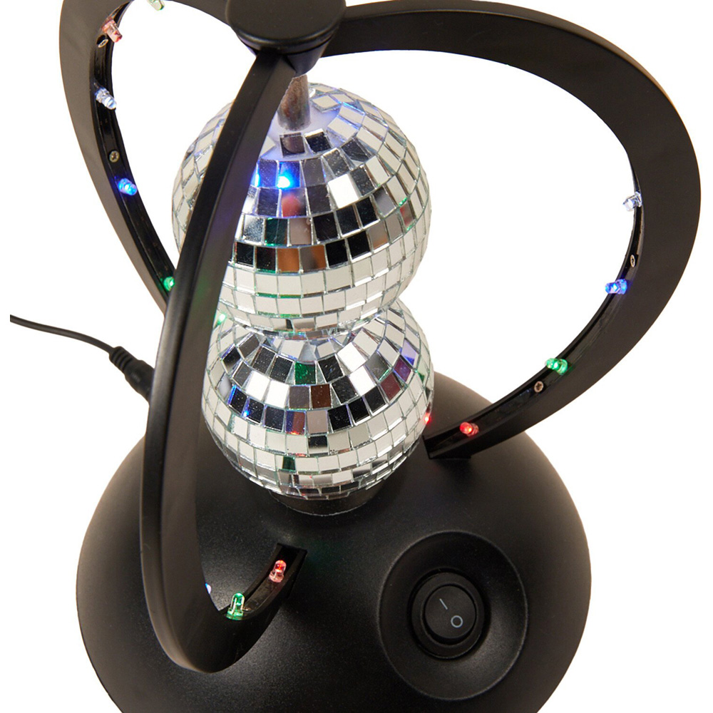 LED Disco Mirror Ball Light - Black and Chrome Image 4