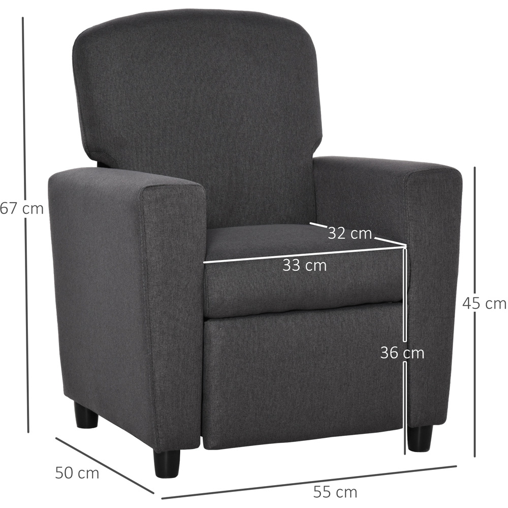 Tommy Toys Grey Linen Kids Recliner with Footrest Image 8