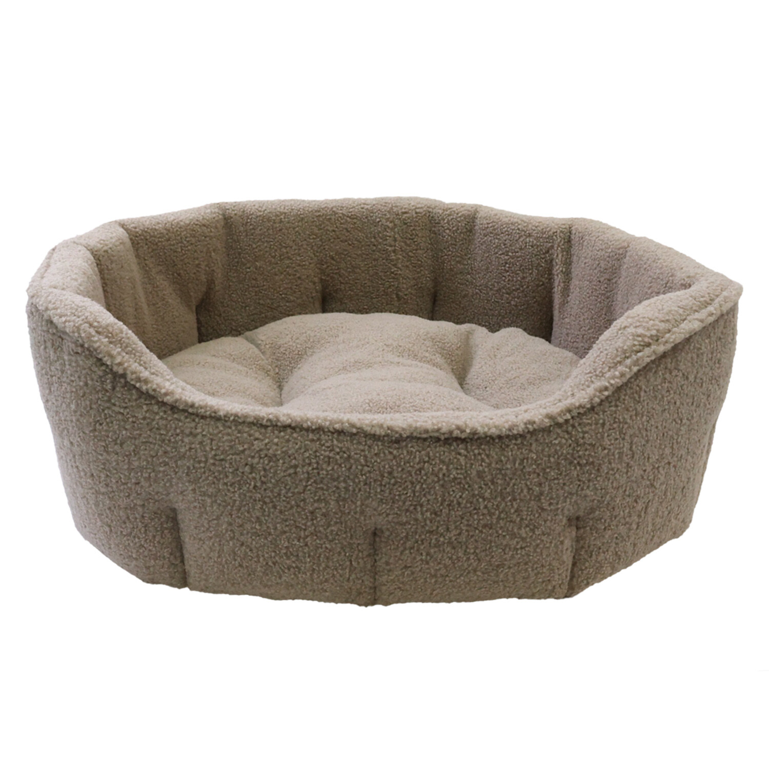 Clever Paws Boucle Oval Pet Bed - Brown Image 4