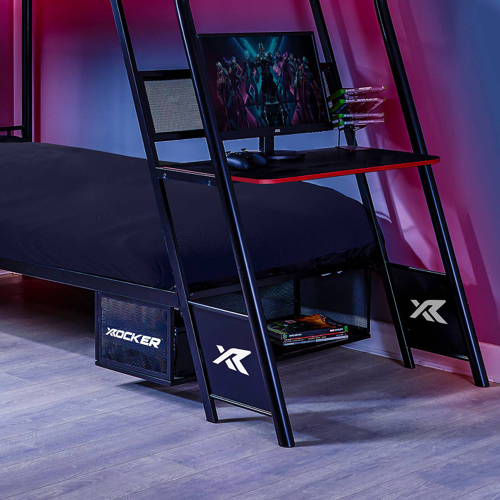 X Rocker Armada Black Dual Bunk Bed with Gaming Desk Image 2