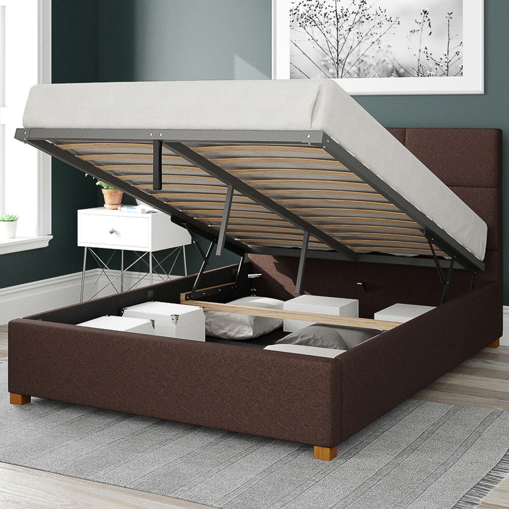 Aspire Caine Double Chocolate Yorkshire Knit Ottoman Bed Image 2