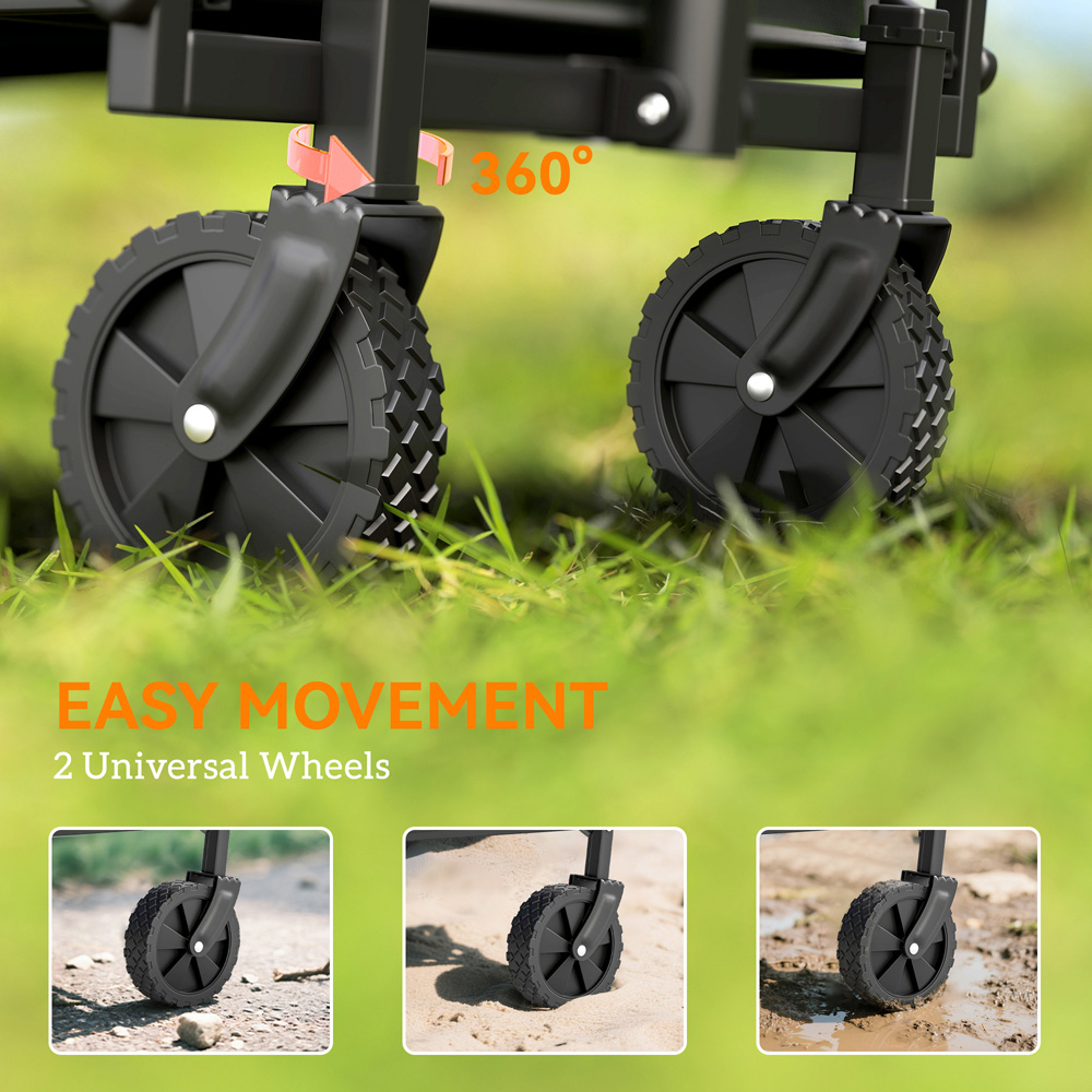 Outsunny 41L Grey Heavy Duty Folding Garden Trolley Image 7