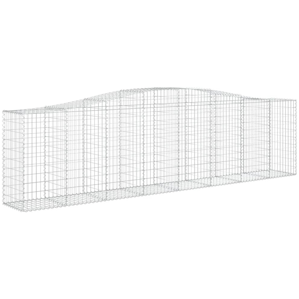 vidaXL Silver Galvanised Iron Arched Gabion Basket 400 x 50 x 100/120cm 5 Pack Image 1