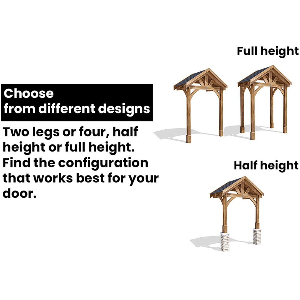 Dunster House Thunderdam 2 x 1.5m Brown Full-Height Porch Canopy with Black Shingle and 2 Posts Image 6