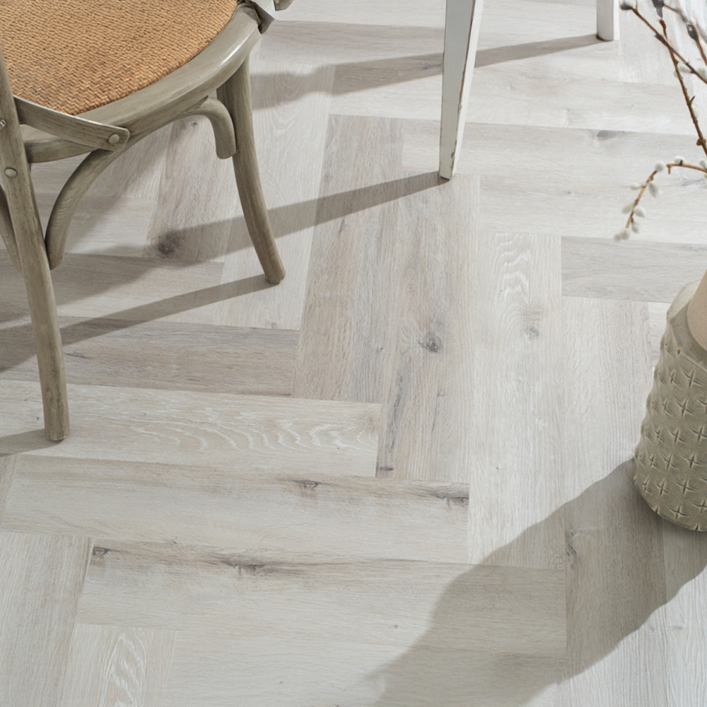 Signature Collection Bleached Oak Herringbone Click Vinyl Floor Plank 2.25sqm Image 1